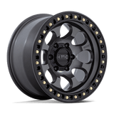 17X9 KMC KM550 RIOT SBL ANTHRACITE W/ SATIN BLACK LIP 6X135