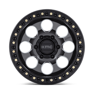 17X8.5 KMC KM550 RIOT SBL ANTHRACITE W/ SATIN BLACK LIP 6X139.7