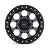 17X9 KMC KM550 RIOT SBL ANTHRACITE W/ SATIN BLACK LIP 6X135