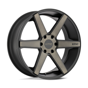 20X8.5 KMC KM704 DISTRICT TRUCK MATTE BLACK W/ DARK TINT 6X135