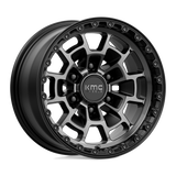 16X8 KMC KM718 SUMMIT SATIN BLACK W/ GRAY TINT 6X120