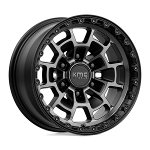 16X8 KMC KM718 SUMMIT SATIN BLACK W/ GRAY TINT 6X120