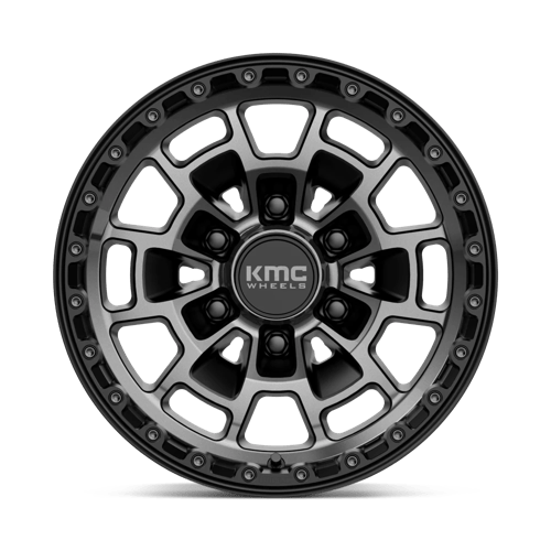 16X8 KMC KM718 SUMMIT SATIN BLACK W/ GRAY TINT 6X139.7
