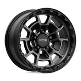 17X8.5 KMC KM718 SUMMIT SATIN BLACK W/ GRAY TINT 5X127