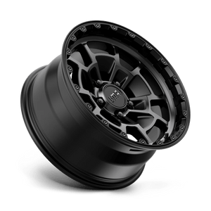 17X8.5 KMC KM718 SUMMIT SATIN BLACK W/ GRAY TINT 5X127