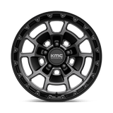 17X8.5 KMC KM718 SUMMIT SATIN BLACK W/ GRAY TINT 5X127