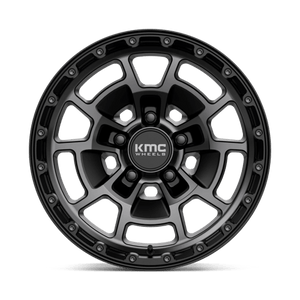 17X8.5 KMC KM718 SUMMIT SATIN BLACK W/ GRAY TINT 5X127