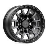 17X8.5 KMC KM718 SUMMIT SATIN BLACK W/ GRAY TINT 6X135