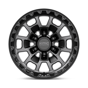 17X8.5 KMC KM718 SUMMIT SATIN BLACK W/ GRAY TINT 6X135