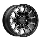 17X8.5 KMC KM718 SUMMIT SATIN BLACK W/ GRAY TINT 6X135
