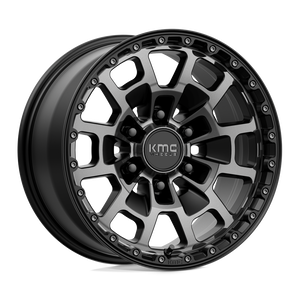 17X8.5 KMC KM718 SUMMIT SATIN BLACK W/ GRAY TINT 6X135