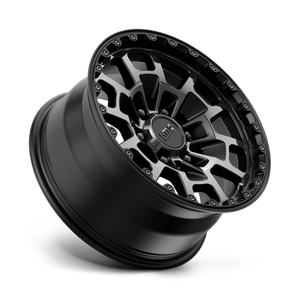 17X8.5 KMC KM718 SUMMIT SATIN BLACK W/ GRAY TINT 6X139.7