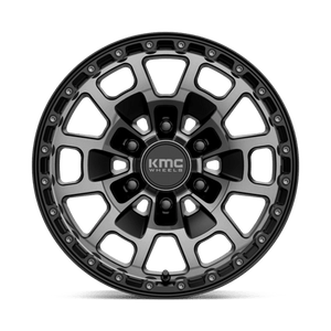 17X8.5 KMC KM718 SUMMIT SATIN BLACK W/ GRAY TINT 6X139.7