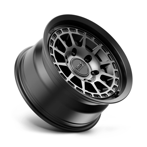16X8 KMC KM719 CANYON SATIN BLACK W/ GRAY TINT 6X139.7