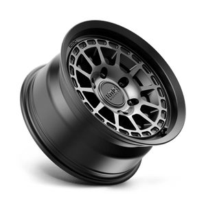 17X8 KMC KM719 CANYON SATIN BLACK W/ GRAY TINT 6X139.7