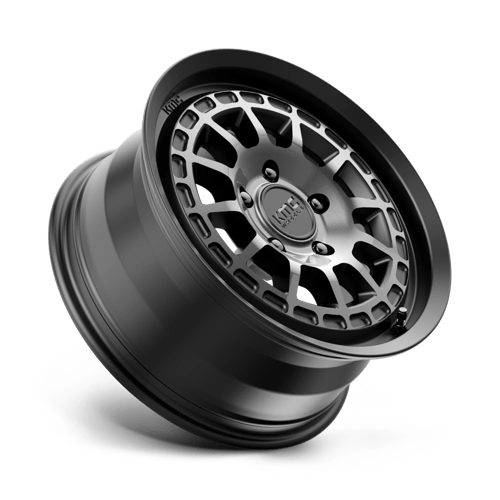 17X8 KMC KM719 CANYON SATIN BLACK W/ GRAY TINT 5X114.3