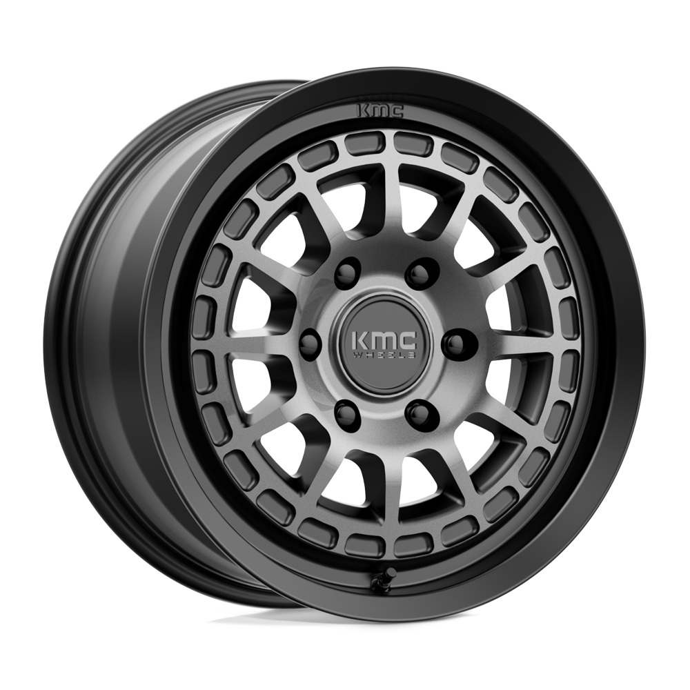 17X8 KMC KM719 CANYON SATIN BLACK W/ GRAY TINT 6X139.7