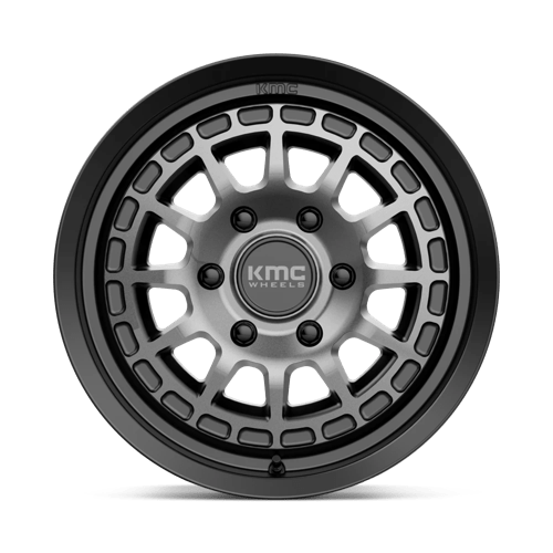 17X8 KMC KM719 CANYON SATIN BLACK W/ GRAY TINT 6X139.7