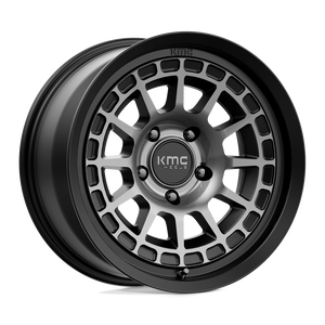 17X8.5 KMC KM719 CANYON SATIN BLACK W/ GRAY TINT 5X127