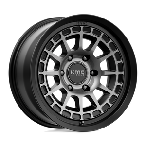 17X8.5 KMC KM719 CANYON SATIN BLACK W/ GRAY TINT 6X139.7
