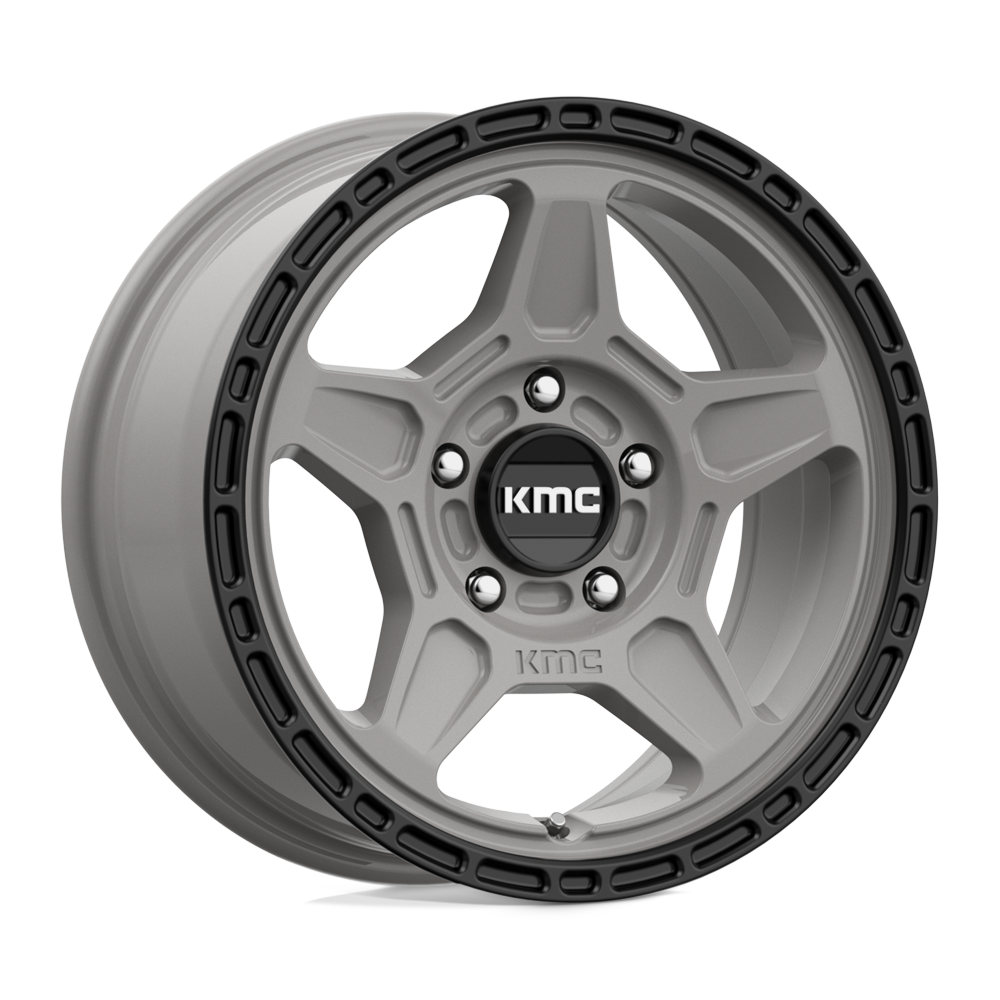 16X7 KMC KM721 ALPINE SATIN GRAY W/ BLACK LIP 5X114.3