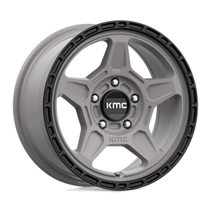16X7 KMC KM721 ALPINE SATIN GRAY W/ BLACK LIP 5X114.3