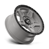 16X7 KMC KM721 ALPINE SATIN GRAY W/ BLACK LIP 5X114.3