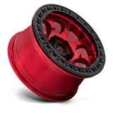 17X8.5 KMC KM237 RIOT BEADLOCK CANDY RED W/ SATIN BLACK RING 6X135
