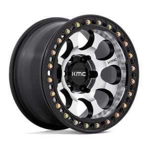17X9 KMC KM237 RIOT BEADLOCK MACH SATIN BLACK WINDOW & RING 6X139.7