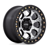 17X8.5 KMC KM237 RIOT BEADLOCK MACH SATIN BLACK WINDOW & RING 6X135