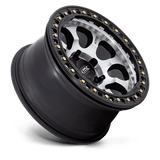 17X8.5 KMC KM237 RIOT BEADLOCK MACH SATIN BLACK WINDOW & RING 5X127