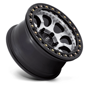 17X8.5 KMC KM237 RIOT BEADLOCK MACH SATIN BLACK WINDOW & RING 5X127