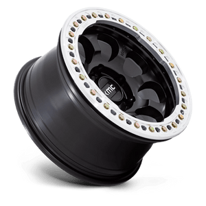 17X9 KMC KM237 RIOT BEADLOCK SATIN BLACK W/ MACHINED RING 5X127