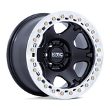 17X9 KMC KM238 VI BEADLOCK SATIN BLACK W/ MACHINED RING 5X150