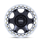 17X9 KMC KM238 VI BEADLOCK SATIN BLACK W/ MACHINED RING 5X150
