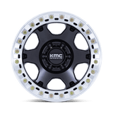 17X9 KMC KM238 VI BEADLOCK SATIN BLACK W/ MACHINED RING 6X139.7