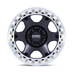 17X9 KMC KM238 VI BEADLOCK SATIN BLACK W/ MACHINED RING BLANK
