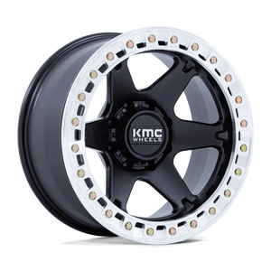 20X10 KMC KM238 VI BEADLOCK SATIN BLACK W/ MACHINED RING 6X139.7