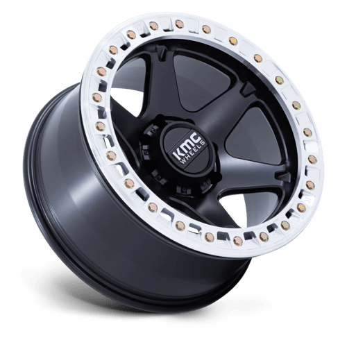 20X10 KMC KM238 VI BEADLOCK SATIN BLACK W/ MACHINED RING BLANK
