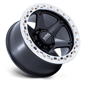 20X10 KMC KM238 VI BEADLOCK SATIN BLACK W/ MACHINED RING BLANK