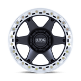 20X10 KMC KM238 VI BEADLOCK SATIN BLACK W/ MACHINED RING 8X170