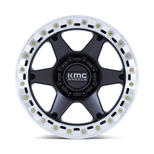 20X10 KMC KM238 VI BEADLOCK SATIN BLACK W/ MACHINED RING BLANK