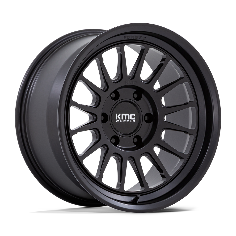18X9 KMC KM447 IMPACT FORGED MONOBLOCK SATIN BLACK 6X139.7