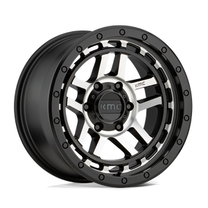 17X8.5 KMC KM540 RECON SATIN BLACK MACHINED 6X139.7