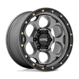 18X8.5 KMC KM541 DIRTY HARRY SATIN GRAY W/ BLACK LIP 6X114.3