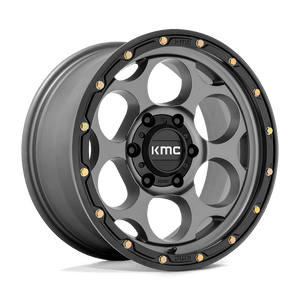 17X9 KMC KM541 DIRTY HARRY SATIN GRAY W/ BLACK LIP 6X139.7