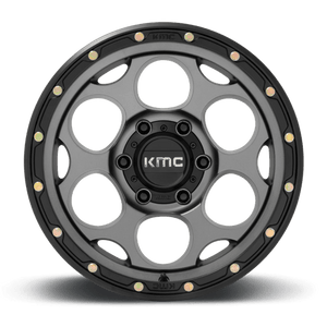 17X8.5 KMC KM541 DIRTY HARRY SATIN GRAY W/ BLACK LIP 5X127