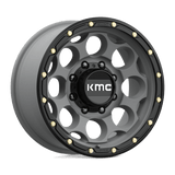 17X8.5 KMC KM541 DIRTY HARRY SATIN GRAY W/ BLACK LIP 8X170