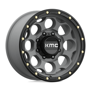 17X8.5 KMC KM541 DIRTY HARRY SATIN GRAY W/ BLACK LIP 8X170