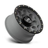 17X8.5 KMC KM541 DIRTY HARRY SATIN GRAY W/ BLACK LIP 8X170